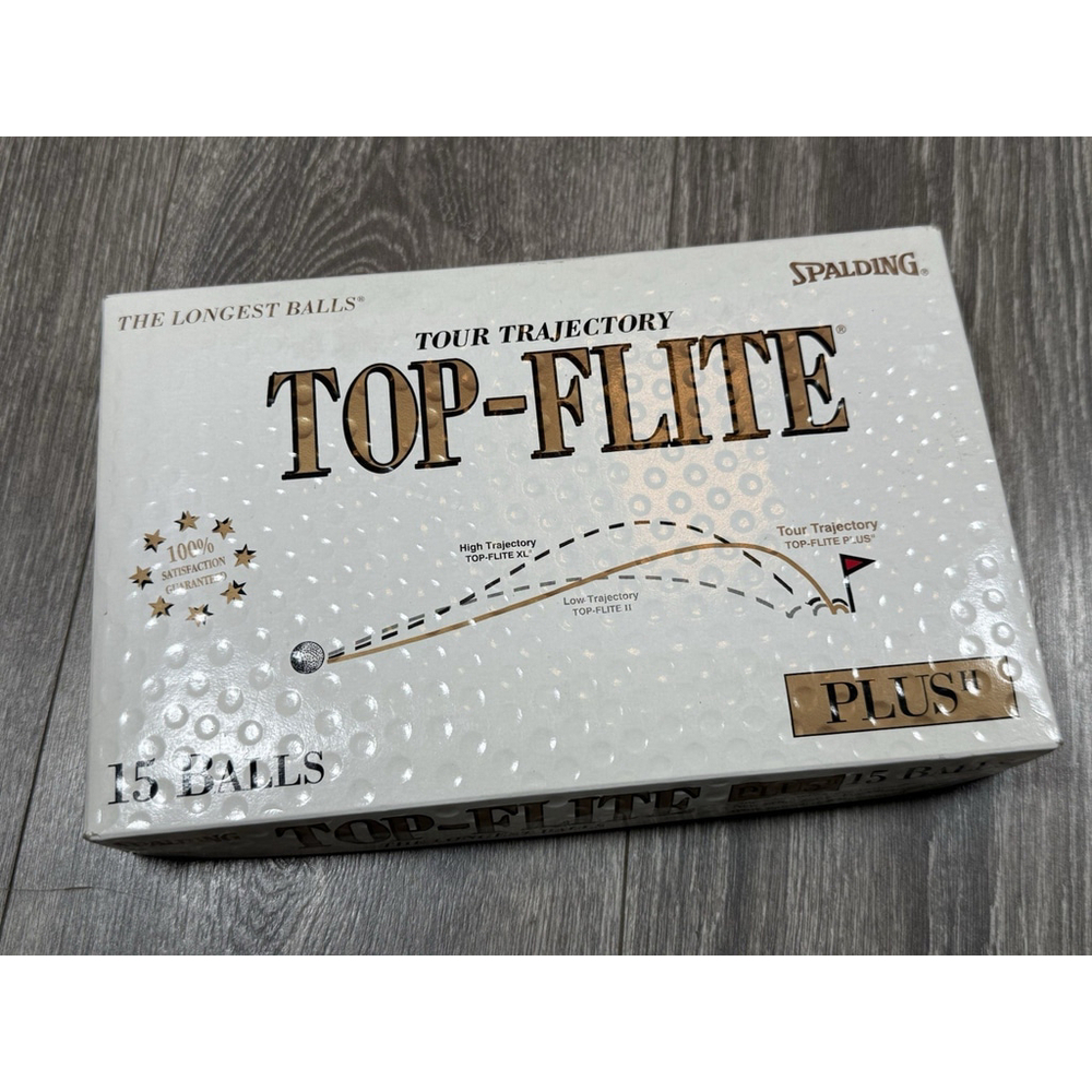 Spalding Top-Flite Plus II Tour Trajectory - 15 Golf Balls Vintage New- Open Box